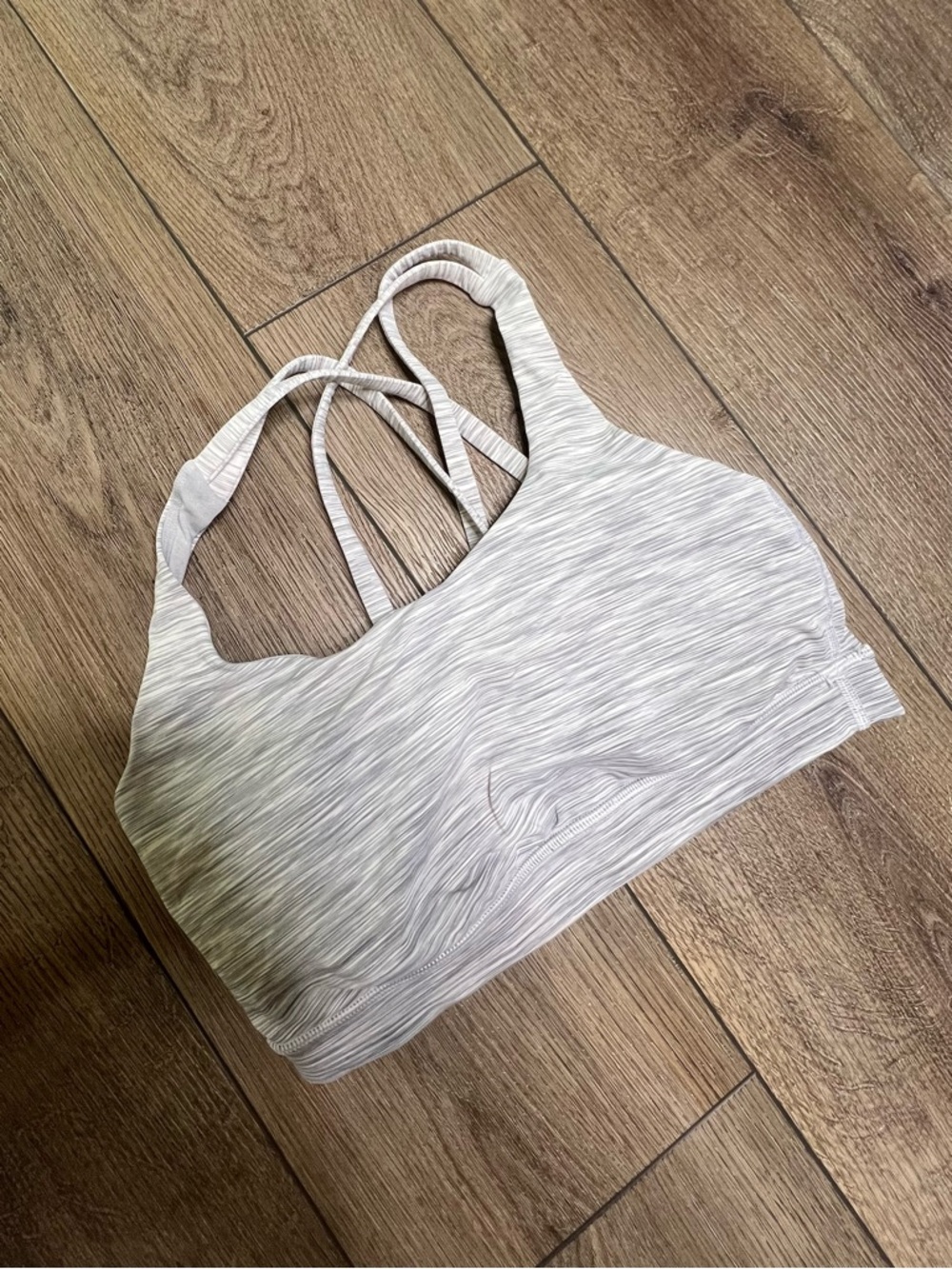 lululemon athletica Light Gray Strappy Seamless Sports Bra